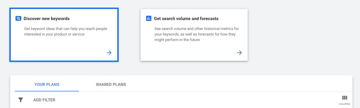 Google Ads discover new keywords