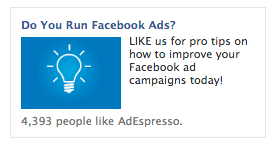 AdEspresso facebook like campaign