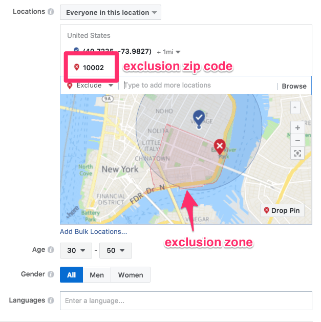 facebook geo targeting