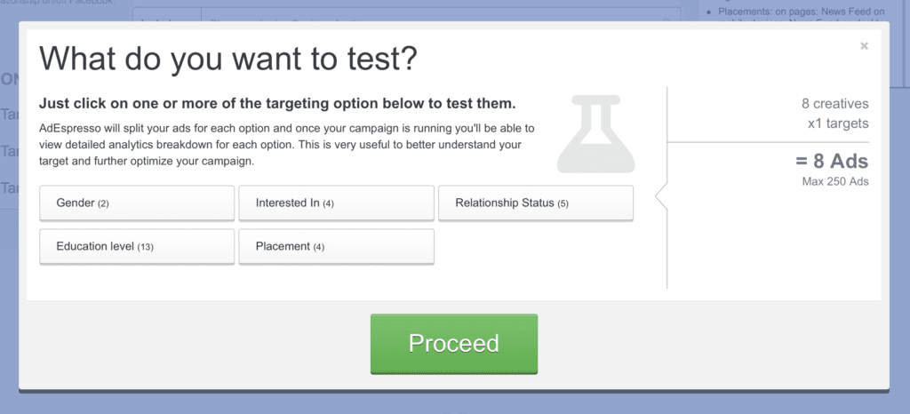 a/b testing facebook