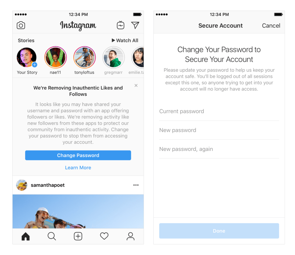 Instagram warns they will remove inauthentic accounts