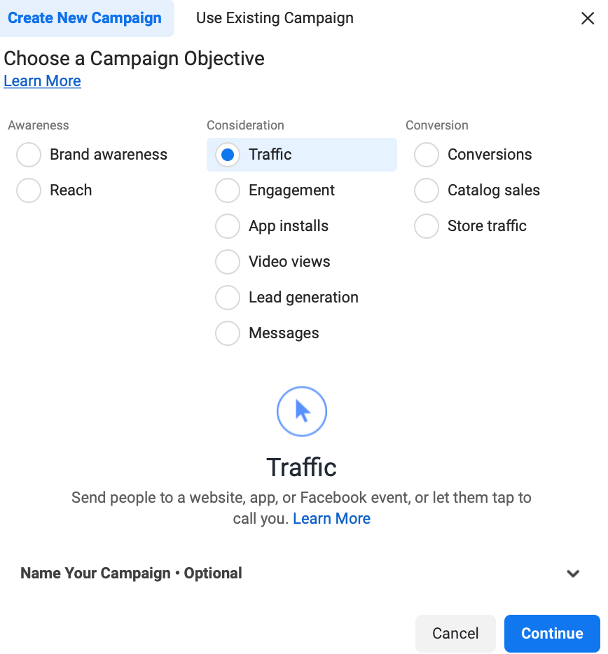 How to Create Instagram Explore Ads objective 