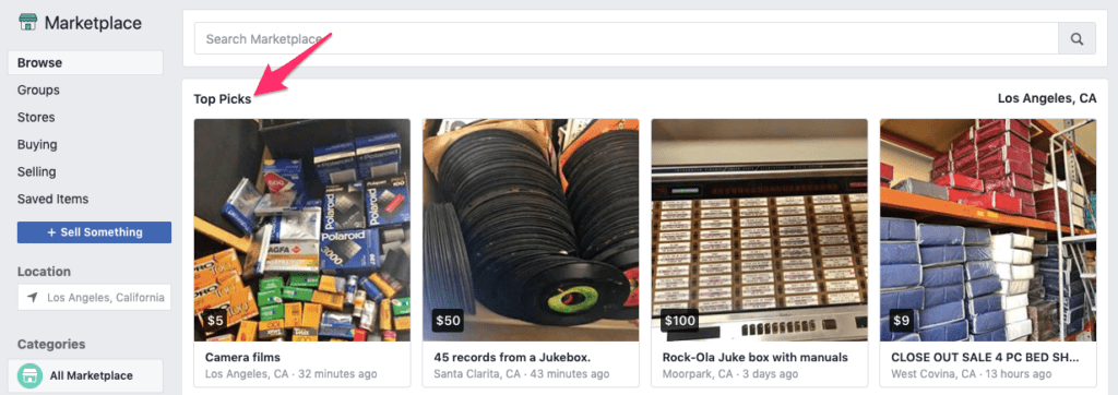 Facebook Marketplace top picks