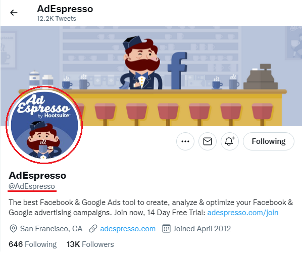 AdEspresso Twitter account